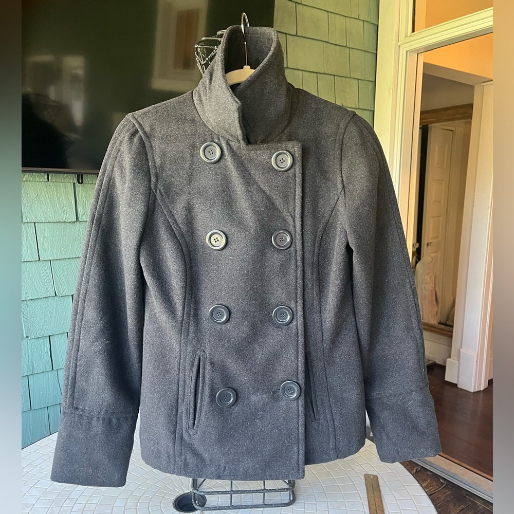 Body Central Charcoal Grey Peacoat Jacket. Fully lined. Small. Greta condition